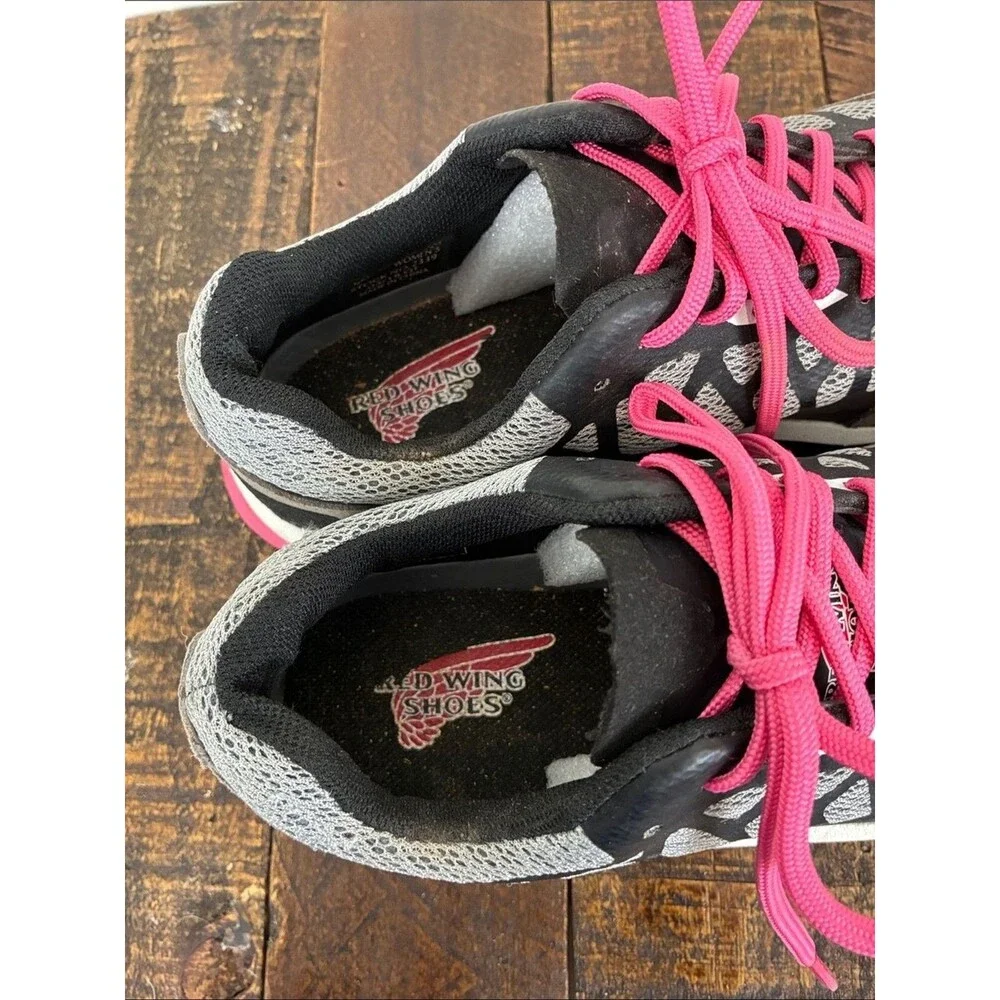 Red Wing Aluminum Toe Sneakers Women's Black Gray 7.5D Wide Warehouse Work Shoes